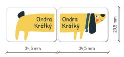 CÂINE autocolant pentru încălțăminte 69x23,5 mm (28 buc.)