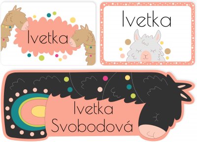 Sada LAMA mini štítky (45ks)