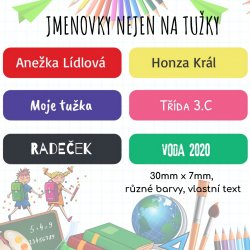 OBDÉLNÍK BARVY jmenovky nejen na tužky a pera 30x 7mm (80ks)