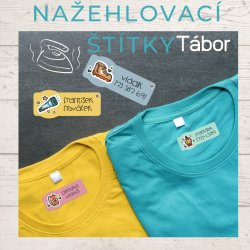 NAŽEHLOVACÍ jmenovky TÁBOR 40x17 mm (27ks)