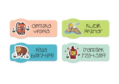 Etichete cu nume TERMOADEZIVE TABĂRĂ 40x17 mm (27 buc.)
