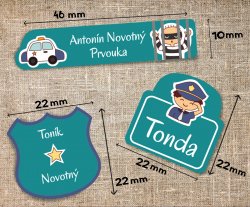 Set POLIȚIE etichete mini (45 buc.)