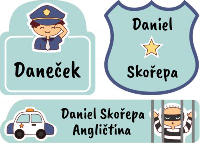 Sada POLICIE mini štítky (45ks)