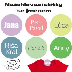 NAŽEHLOVACÍ jmenovky BARVY 22mm (42ks)