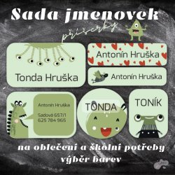 Sada PŘÍŠERKY jmenovky (48ks)