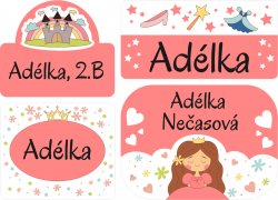 Sada PRINCEZNA mini štítky (60ks)