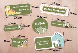 Set DINOZAUR etichete cu nume (42 buc.)