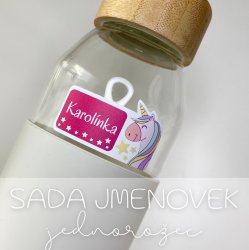 Sada JEDNOROŽEC jmenovky (42ks)