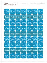 SET MINI PĂTRATE - etichete cu nume pentru mai mulți copii 17x17 mm (63 buc.)