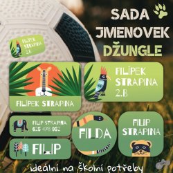 Set JUNGLĂ etichete cu nume (48 buc.)