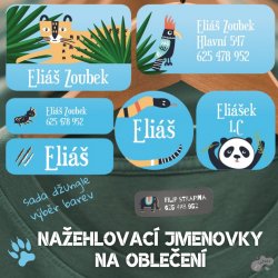 Etichete cu nume termoadezive JUNGLĂ (48 buc.)