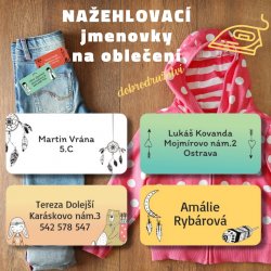 Nažehlovací jmenovky DOBRODRUŽSTVÍ 45x20 mm (24ks)