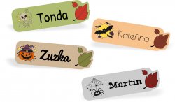 HALLOWEEN etichete cu nume 40x12 mm (39 buc.)