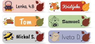 HALLOWEEN etichete cu nume 40x12 mm (39 buc.)