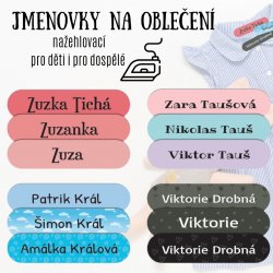 NAŽEHLOVACÍ jmenovky SADA OVÁL  45x10mm (45ks)