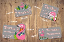 Set FLAMINGO etichete mini (60 buc.)