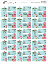 Etichete cu nume TERMOADEZIVE FLAMINGO (60 buc.)