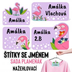 Etichete cu nume TERMOADEZIVE FLAMINGO (60 buc.)