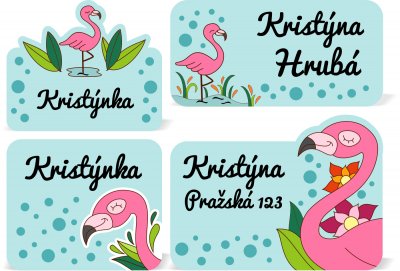 NAŽEHLOVACÍ jmenovky PLAMEŇÁK (60ks)