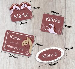 Sada KONĚ mini štítky (60ks)