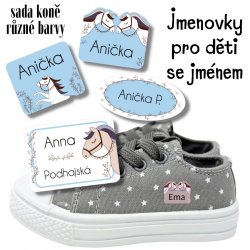 Sada KONĚ mini štítky (60ks)