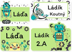 Set ROBOȚI etichete mini (60 buc.)