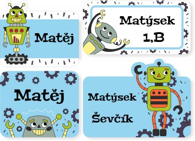 Sada ROBOTI mini štítky (60ks)