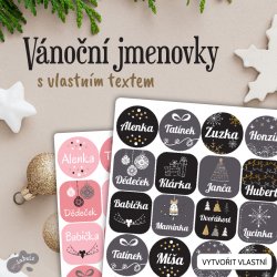 CRĂCIUN 20 etichete cu nume - SET (20 buc.)