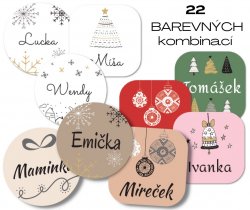 CRĂCIUN 20 etichete cu nume - SET (20 buc.)