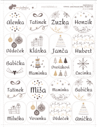 VÁNOCE 20 jmenovky - SADA (20ks)
