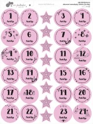CALENDAR DE ADVENT autocolante 30 mm (24+8 buc.) - Crăciun