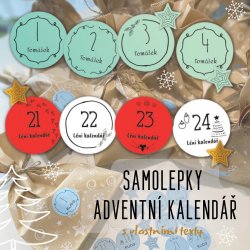 CALENDAR DE ADVENT autocolante 30 mm (24+8 buc.) - Crăciun