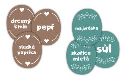 OVAL - SET pentru condimente 35 mm x 45 mm (16 buc.)