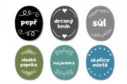 OVAL - SET pentru condimente 35 mm x 45 mm (16 buc.)