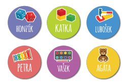 NAŽEHLOVACÍ štítky HRAČKY 20mm (48ks)