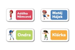 SPORTOVCI jmenovky pro děti 40x18mm (27ks)