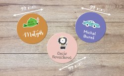 NAŽEHLOVACÍ štítky - ZVÍŘÁTKA ZNAČKY 22 mm (42KS)