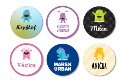 NAŽEHLOVACÍ jmenovky BUBU 30mm (20Ks)
