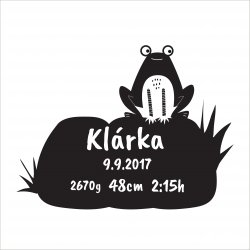NEGRU pe ALB Poster cu datele nașterii 30x30 cm