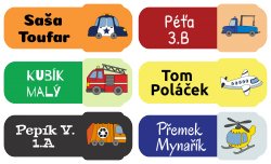MIJLOACE DE TRANSPORT etichete cu nume 45x17 mm (27 buc.)
