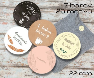Etichete MINI termoadezive HANDMADE 22 mm (42 buc.)