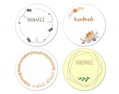 ETICHETE DE SCRIS HANDMADE 44 mm (12 buc.)