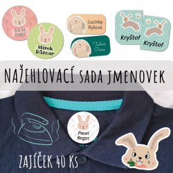 Etichete cu nume termoadezive Set IEPURAȘ (40 buc.)