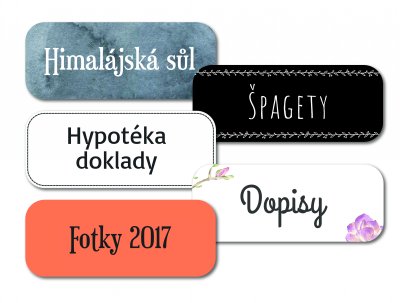 NA DÓZY - SADA samolepek 70x28mm (12ks)