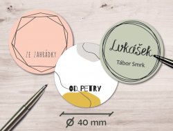 Popisovatelná samolepka GEO 40mm (12Ks)