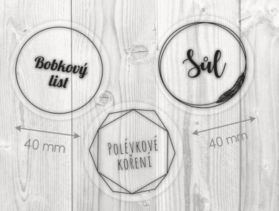 GEO TRANSPARENT - SET de autocolante 40 mm (12 buc.)