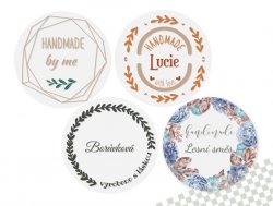 Autocolante HANDMADE TRANSPARENTE 44 mm (12 buc.)