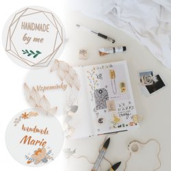TRANSPARENTNÍ HANDMADE samolepky 44mm (12ks)