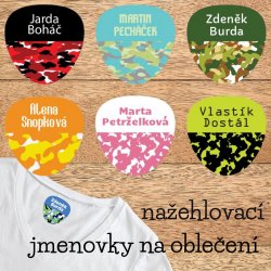 Nažehlovací jmenovky MASKÁČ 27x27mm (30ks)
