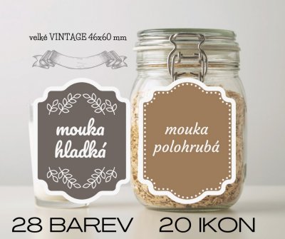 VINTAGE MARI - SET de autocolante 46x60 mm (9 buc.)